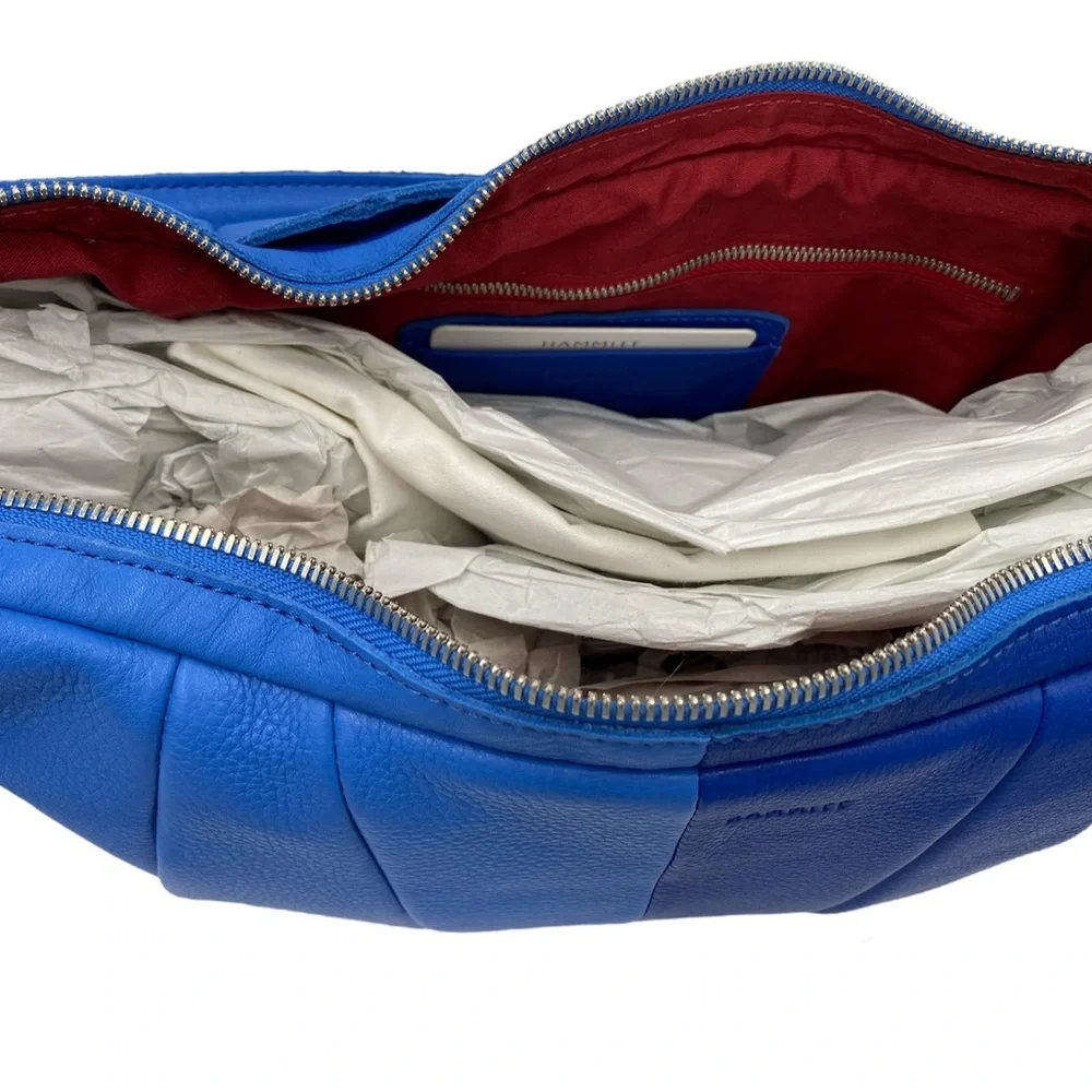 Hammitt Morgan Leather Oasis Blue Color Blocked Shoulder Hobo Bag - Picture 6 of 7